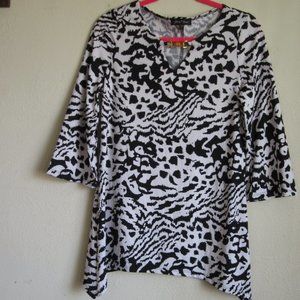 Slinky Brand Flared Sleeved Top Size Small